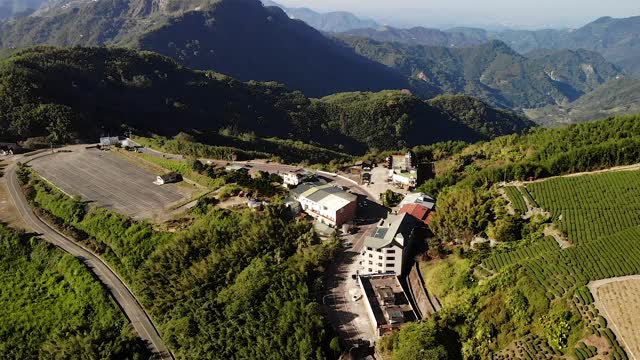 台湾台北市阿里山高清14山城鸟瞰图视频素材