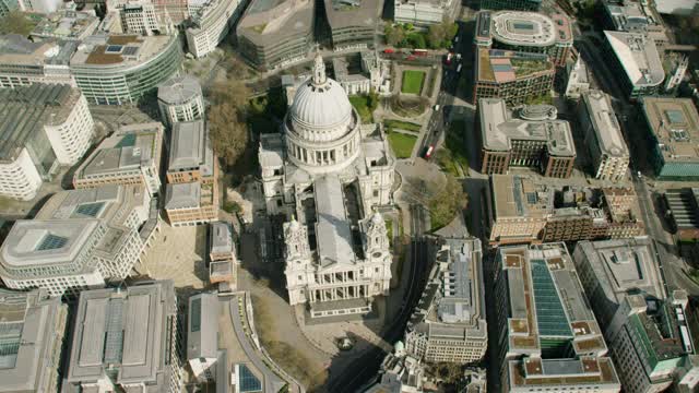 空中伦敦圣保罗大教堂没有人视频素材