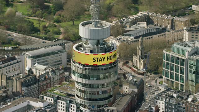 GPO Tower London covid - 19封锁鸟瞰图视频下载