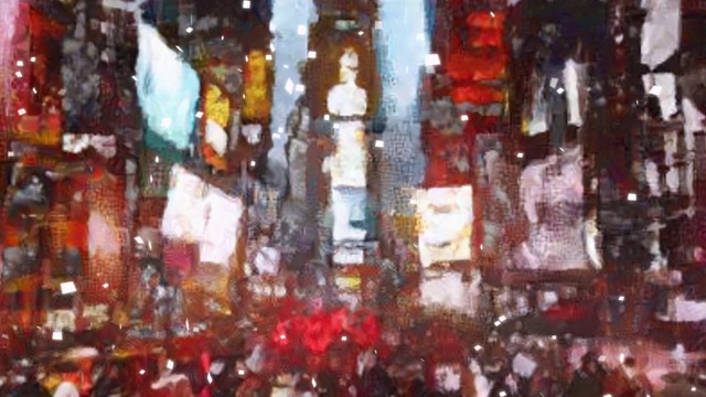 纽约时代广场。抽象移动人群视频下载