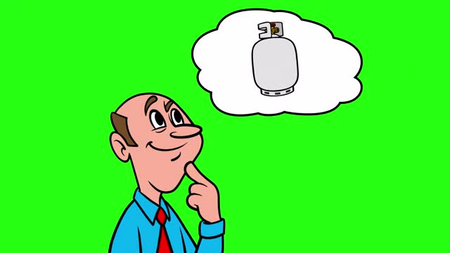 人思考丙烷- 4k动画与绿色背景。视频下载
