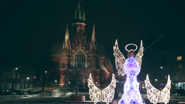 圣诞天使，圣诞装饰，波兰克拉科夫视频下载