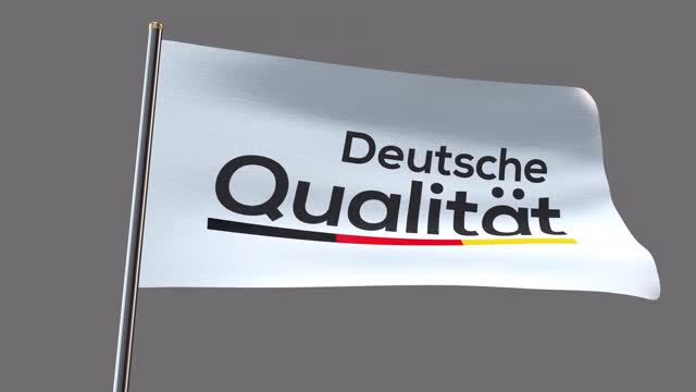 德意志qualität(德国质量)旗。Alpha频道将包括下载4K苹果ProRes 4444文件视频素材
