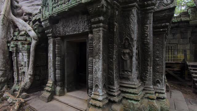 柬埔寨暹粒的Prasat Ta prohm寺庙视频下载