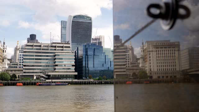 多利拍摄的伦敦金融城金融区由伦敦桥视频素材