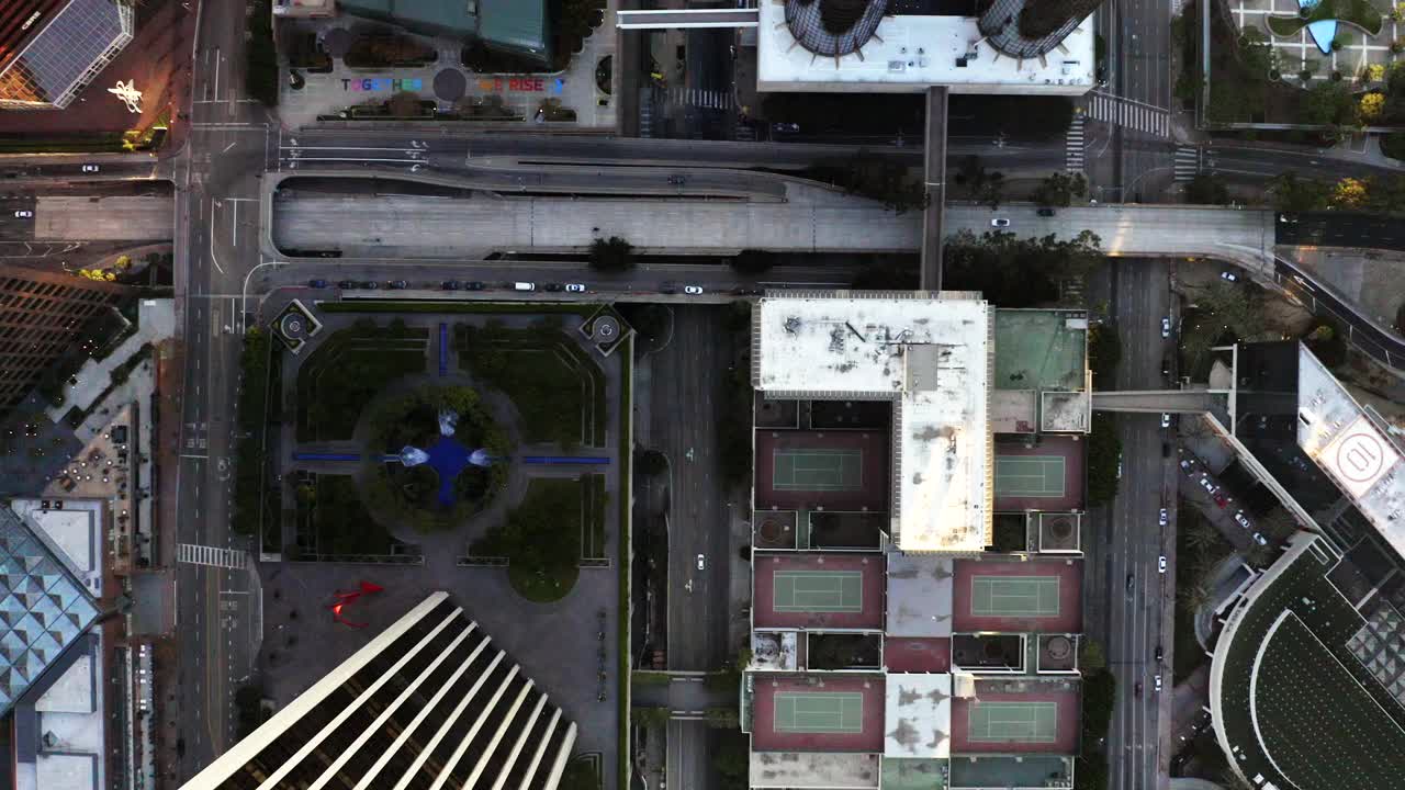 日落,城市天际线,洛杉矶,航拍视角视频素材
