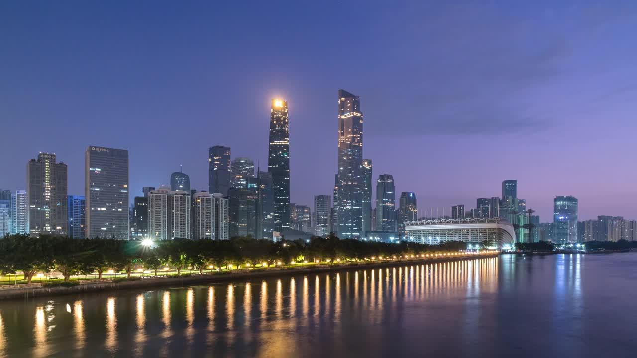 中国广州城市天际线的变化视频下载