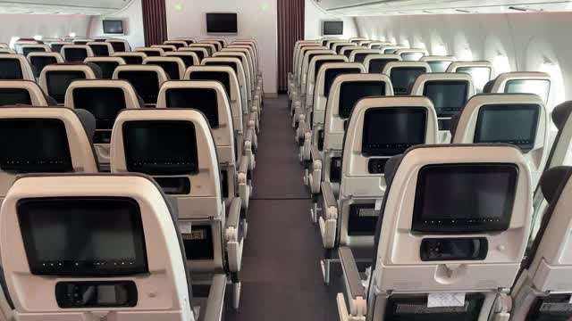 空空如也的白色现代客机客舱视频素材