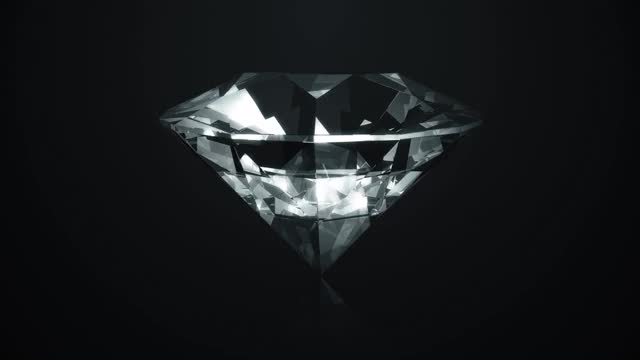 4K钻石旋转黑色背景(循环)视频下载