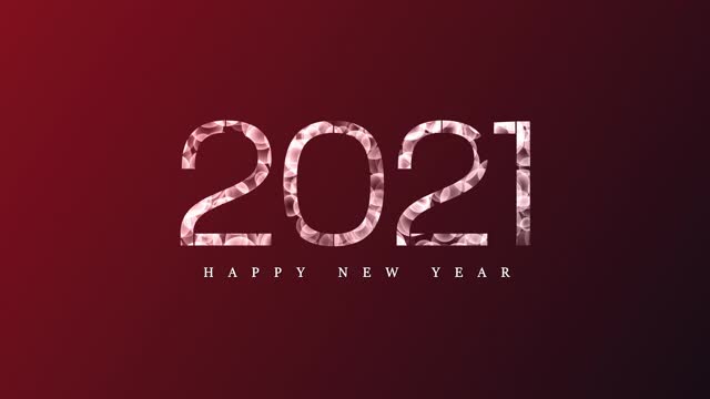 4k Red Bokeh 2021新年快乐背景视频素材