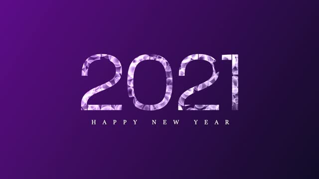 4k紫色散景2021新年背景快乐视频素材