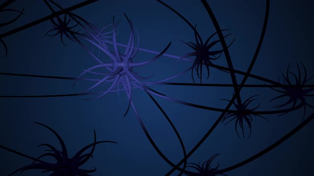 抽象突触和神经元细胞发送化学电信号的4k视频。视频下载