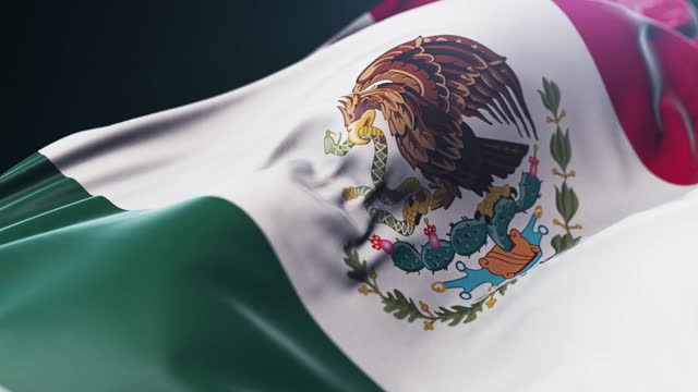 墨西哥国旗特写。慢动作视频素材