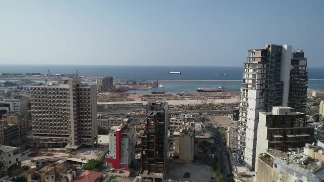 爆炸后的贝鲁特港视频素材