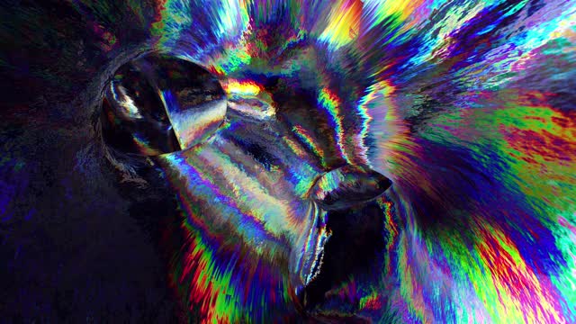 抽象的半透明背景，闪烁着彩虹的所有颜色，无尽的隧道视频素材