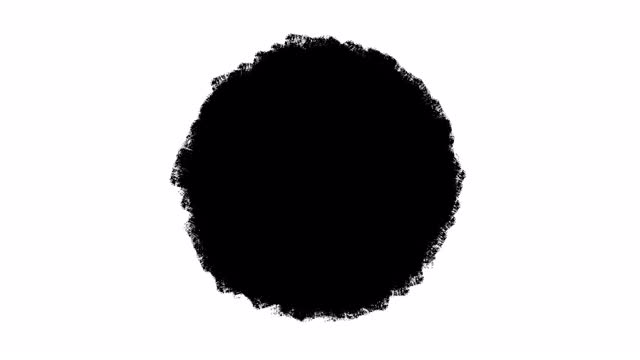 空白的黑色垃圾画圈在一个白色垃圾背景，定格动画视频素材
