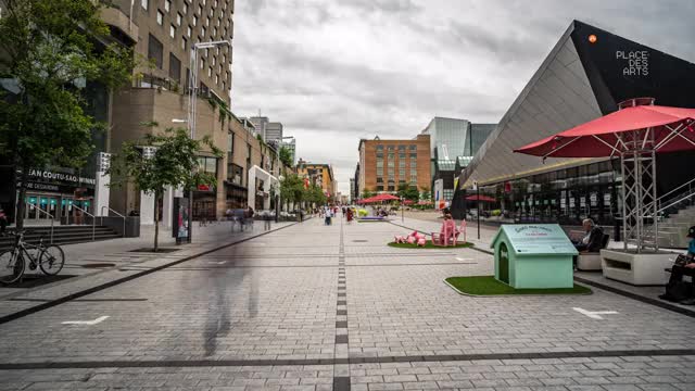 蒙特利尔市中心的录像。视频下载