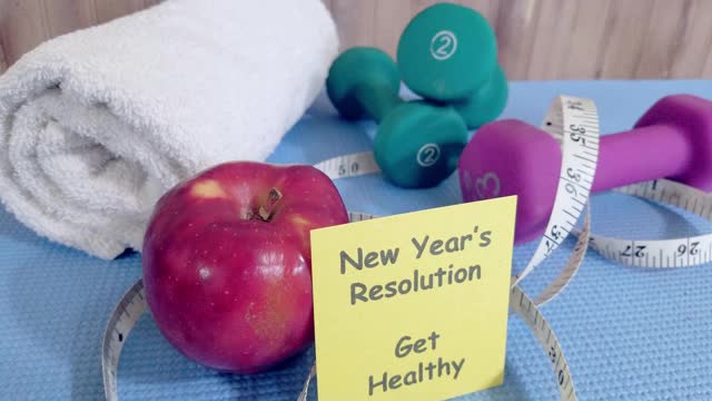 健康的新年决心。视频下载