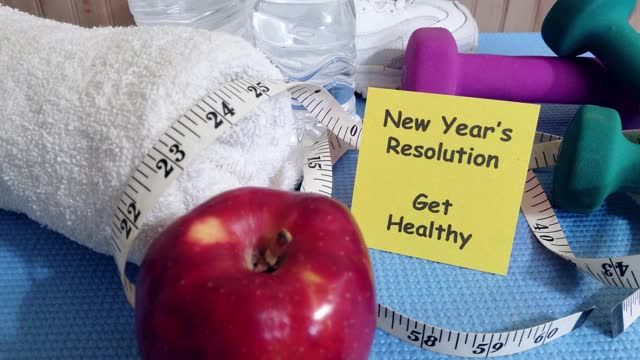 健康的新年决心。视频素材
