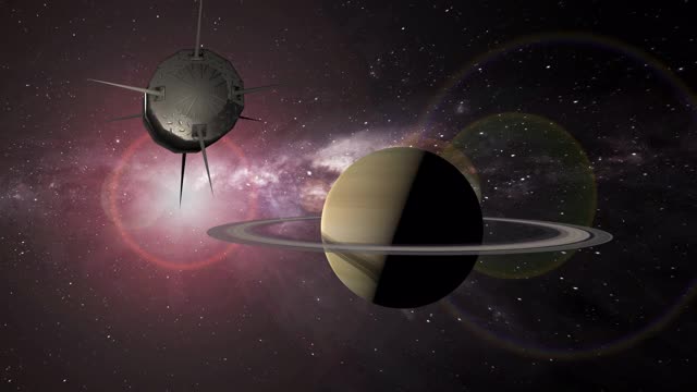 在太空中探索土星视频素材