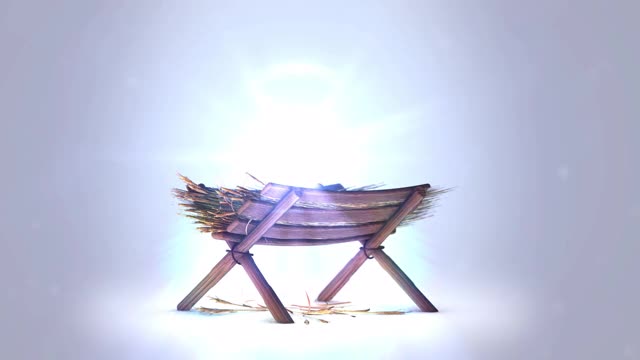 耶稣降生的场景与闪烁的星星伯利恒与闪烁的圣诞故事视频下载