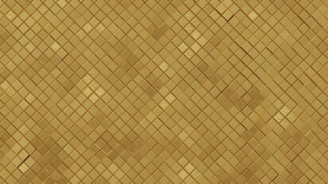 菱形的黄金墙。抽象的计算机图形学视频下载