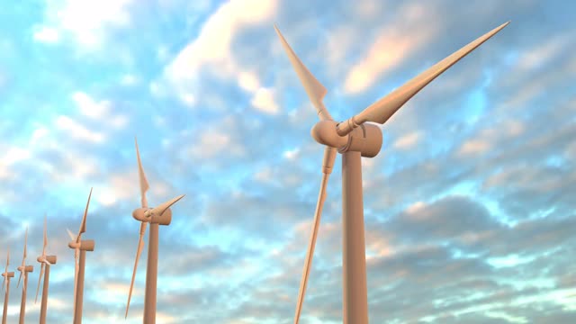 绿色能源风车涡轮机循环股票视频视频素材