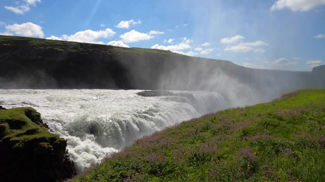 冰岛的海湾瀑布视频下载