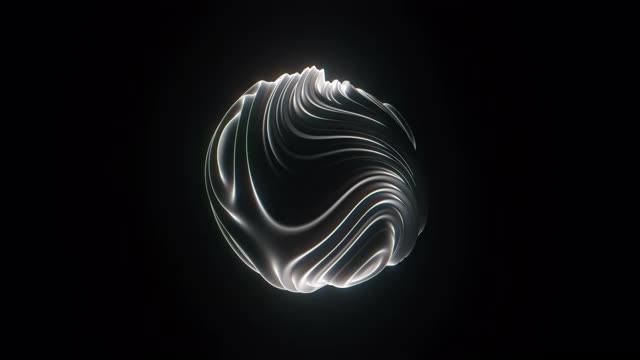 抽象球面形式孤立在黑色背景上视频下载
