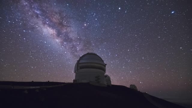 大岛-美国夏威夷莫纳克亚山莫纳克亚天文台的夜空视频素材