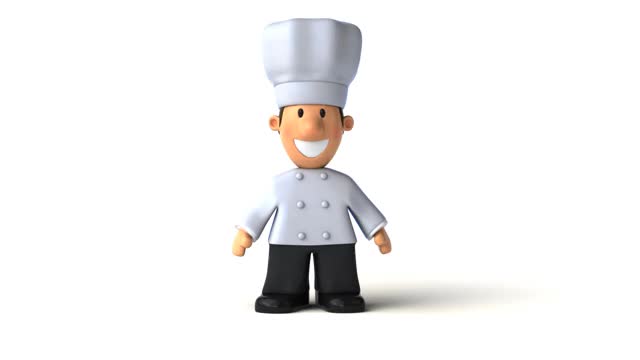 有趣的3D卡通厨师做演示视频下载