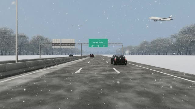 进入美国城市的概念，丘拉维斯塔，高速公路上的招牌录像指示视频素材