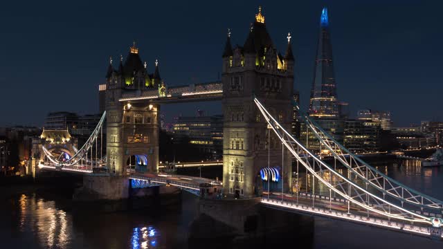 英国伦敦塔桥和碎片大厦视频下载