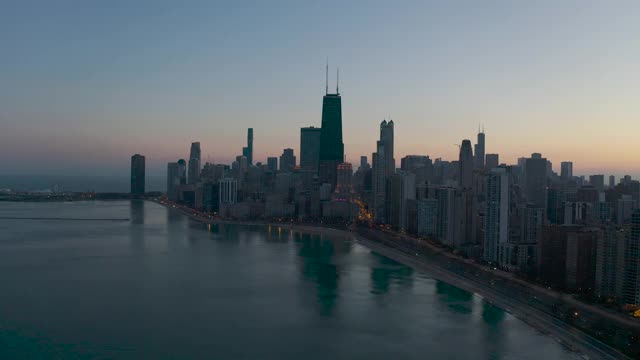空中拍摄的芝加哥天际线视频下载