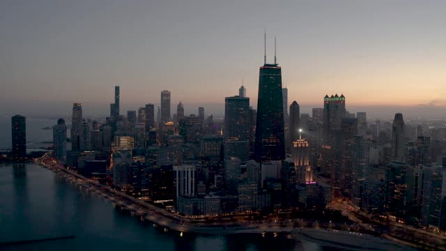 芝加哥城市景观-电影鸟瞰图视频下载