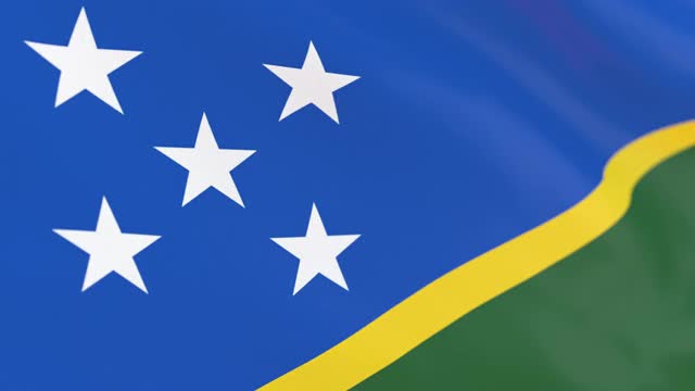 所罗门群岛的旗帜视频素材