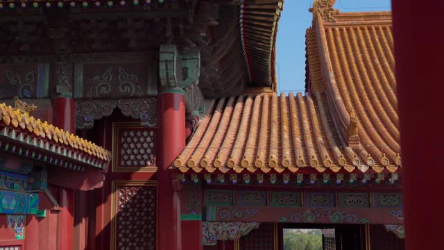 斯坦尼康镜头的内部部分的紫禁城-中国皇帝的古代宫殿视频下载