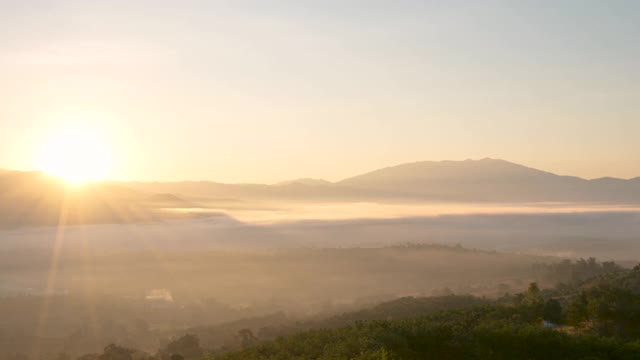 冬季旅游季节，美丽的风景与雾山在云来视点，派，湄洪松附近清迈，泰国视频素材