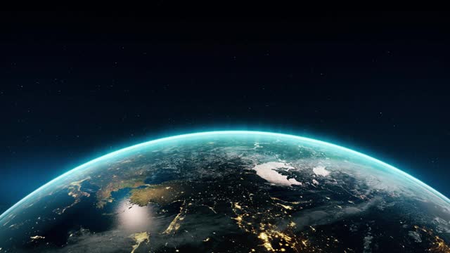 电影现实旋转地球在太空股票视频视频下载