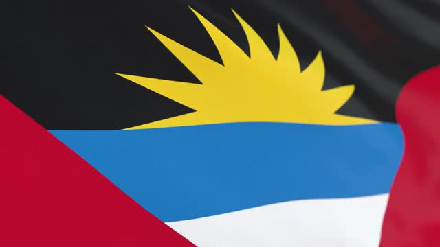 安提瓜和巴布达的旗帜环绕视频素材