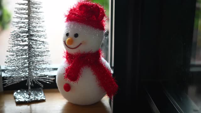 房子里有一个漂亮的雪人视频下载