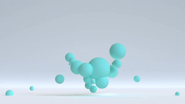 抽象三维几何运动图形设计环形动画背景，4k视频素材