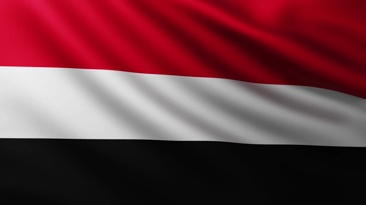 大也门国旗的全屏背景视频素材