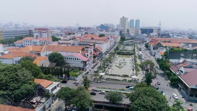 印度尼西亚雅加达城市景观的无人机视图视频下载