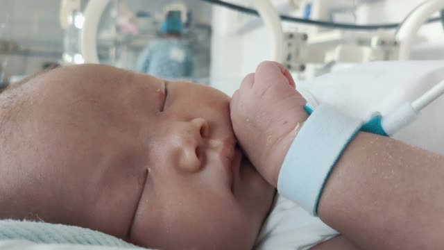 医院孵化器内的新生儿视频素材