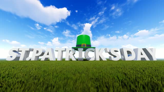 以绿帽子为背景的圣帕特里克节的抽象概念视频下载