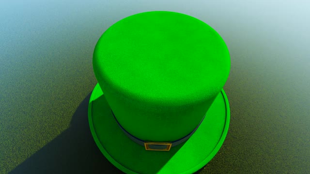 以大绿帽子为背景的圣帕特里克节抽象概念视频下载