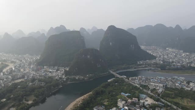 桂林乡村景观航拍视频素材