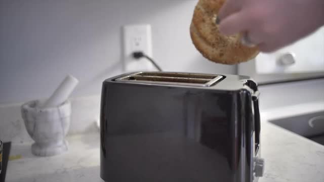 百吉饼在烤面包机视频下载
