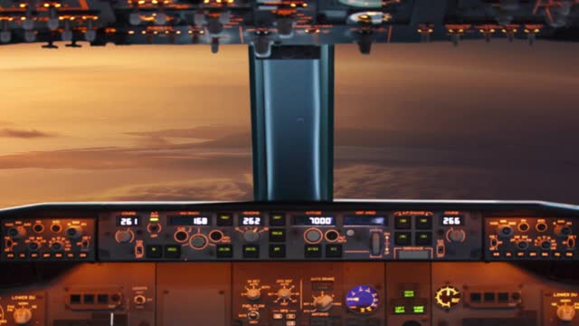 从飞机驾驶舱内观察飞行视频素材
